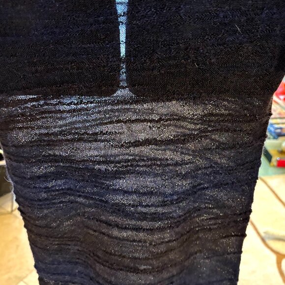 Alice + Olivia Sheer Wool-Blend Midi Dress with Silk Lining.  S - Picture 6 of 11